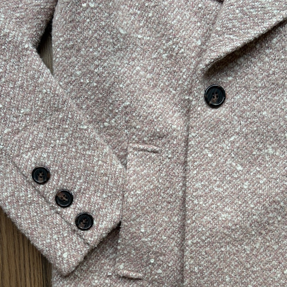 Badgley Mischka Textured Blush Pink Pea Coat size XS - Picture 10 of 13